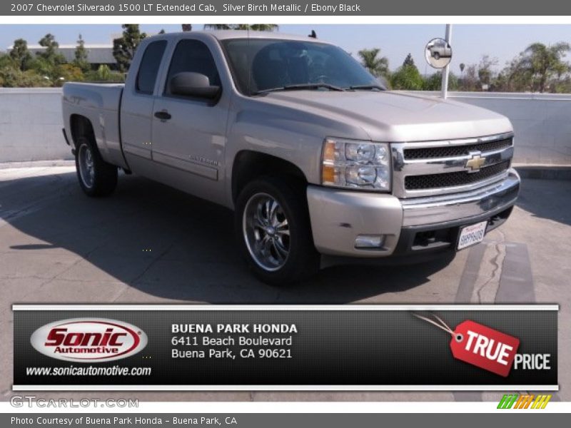Silver Birch Metallic / Ebony Black 2007 Chevrolet Silverado 1500 LT Extended Cab