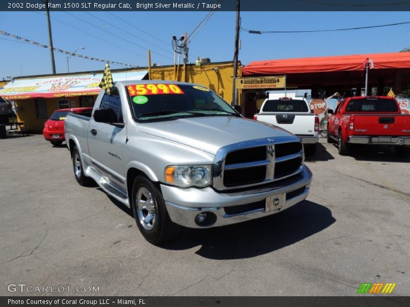 Bright Silver Metallic / Taupe 2002 Dodge Ram 1500 SLT Regular Cab