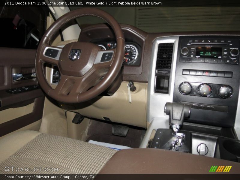 White Gold / Light Pebble Beige/Bark Brown 2011 Dodge Ram 1500 Lone Star Quad Cab