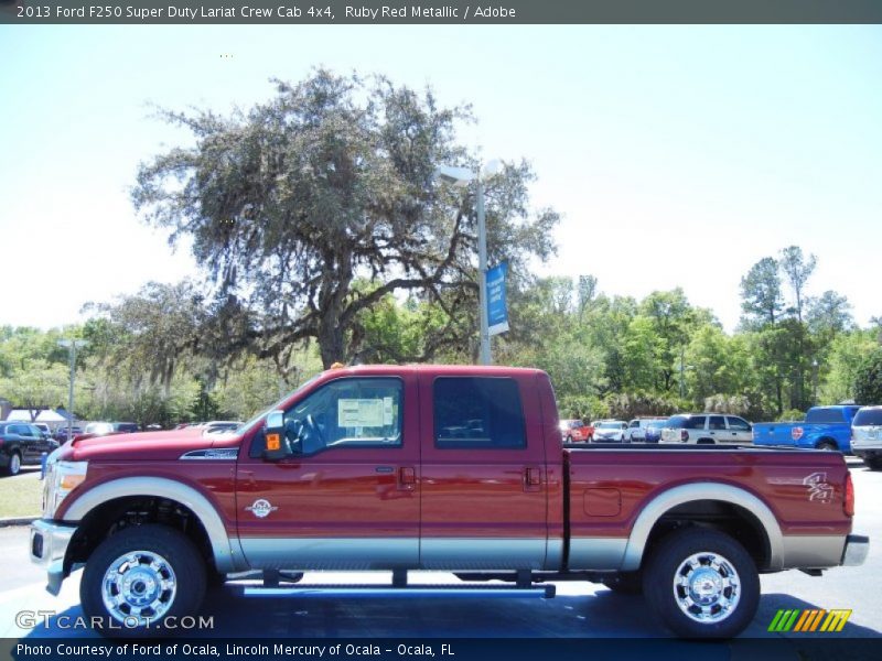 Ruby Red Metallic / Adobe 2013 Ford F250 Super Duty Lariat Crew Cab 4x4