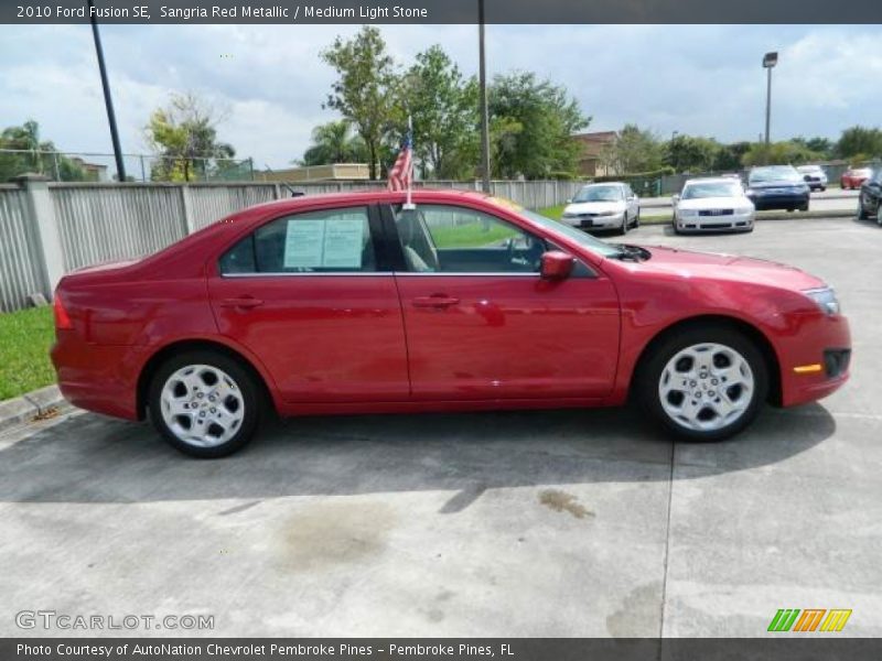 Sangria Red Metallic / Medium Light Stone 2010 Ford Fusion SE