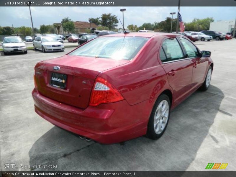 Sangria Red Metallic / Medium Light Stone 2010 Ford Fusion SE
