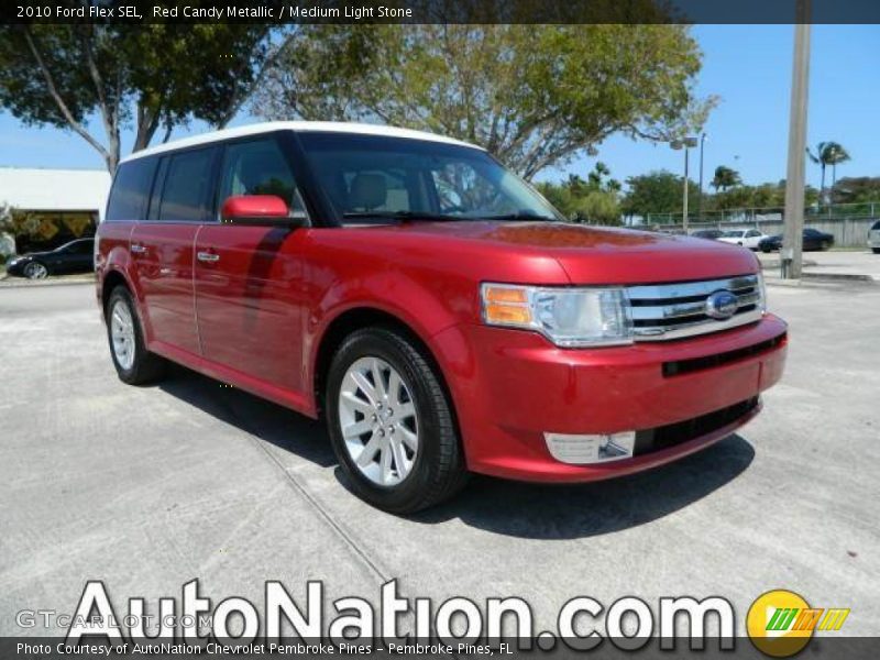 Red Candy Metallic / Medium Light Stone 2010 Ford Flex SEL