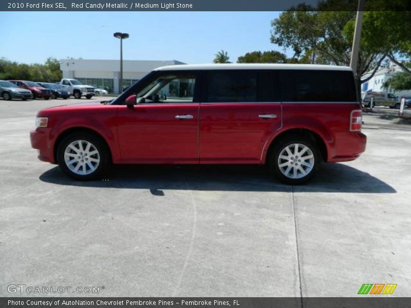 Red Candy Metallic / Medium Light Stone 2010 Ford Flex SEL