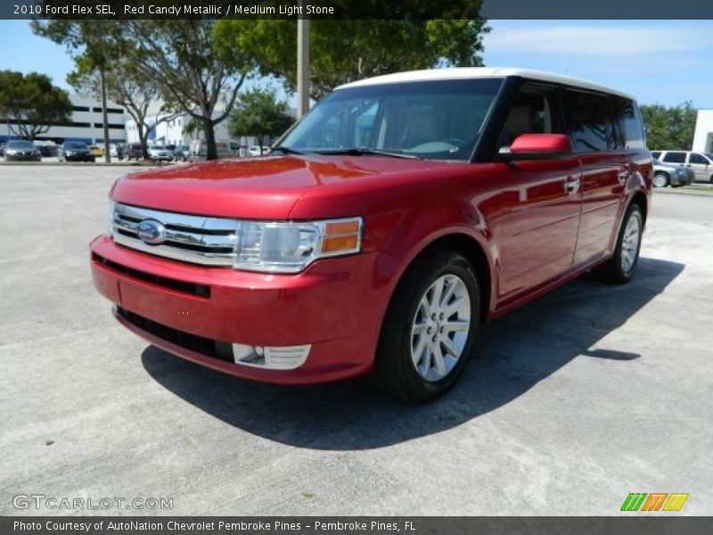 Red Candy Metallic / Medium Light Stone 2010 Ford Flex SEL