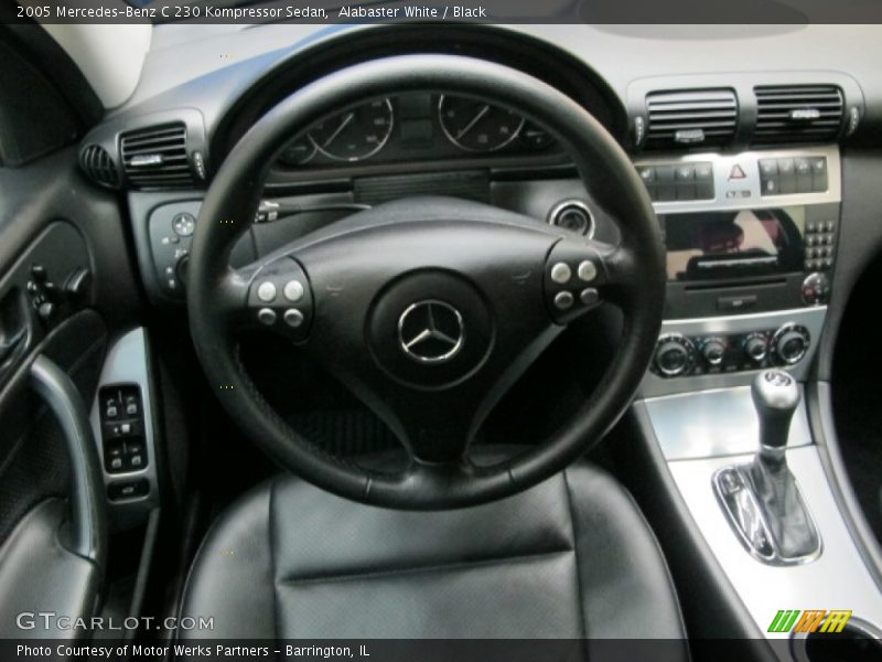 Alabaster White / Black 2005 Mercedes-Benz C 230 Kompressor Sedan