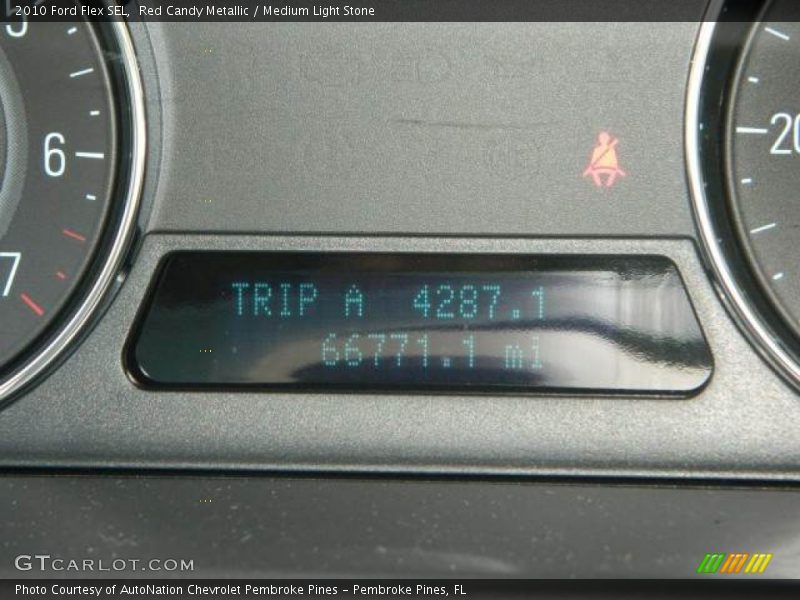 Red Candy Metallic / Medium Light Stone 2010 Ford Flex SEL