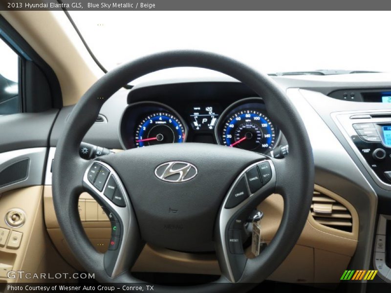 Blue Sky Metallic / Beige 2013 Hyundai Elantra GLS