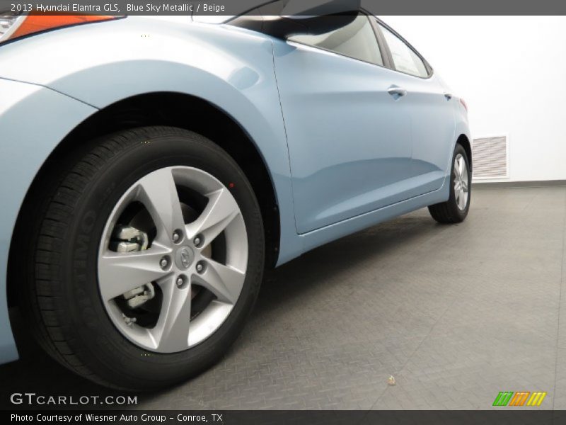 Blue Sky Metallic / Beige 2013 Hyundai Elantra GLS