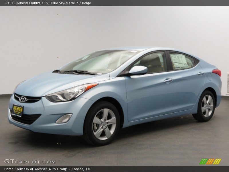 Blue Sky Metallic / Beige 2013 Hyundai Elantra GLS