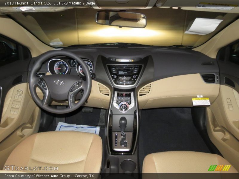 Blue Sky Metallic / Beige 2013 Hyundai Elantra GLS