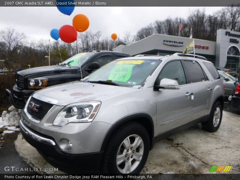 Liquid Silver Metallic / Ebony 2007 GMC Acadia SLT AWD