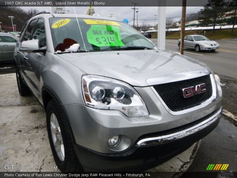Liquid Silver Metallic / Ebony 2007 GMC Acadia SLT AWD