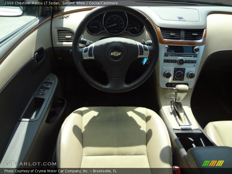 Summit White / Cocoa/Cashmere 2009 Chevrolet Malibu LT Sedan