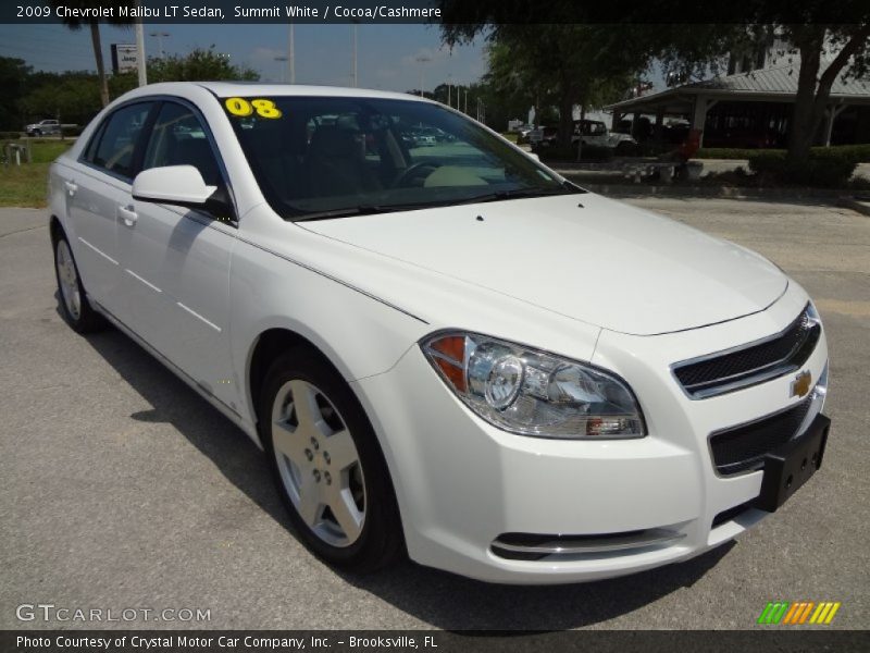 Summit White / Cocoa/Cashmere 2009 Chevrolet Malibu LT Sedan