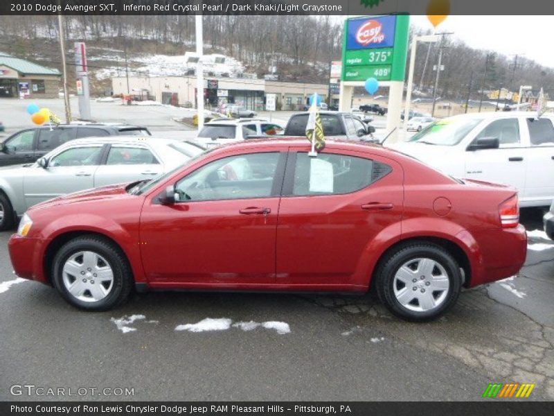 Inferno Red Crystal Pearl / Dark Khaki/Light Graystone 2010 Dodge Avenger SXT