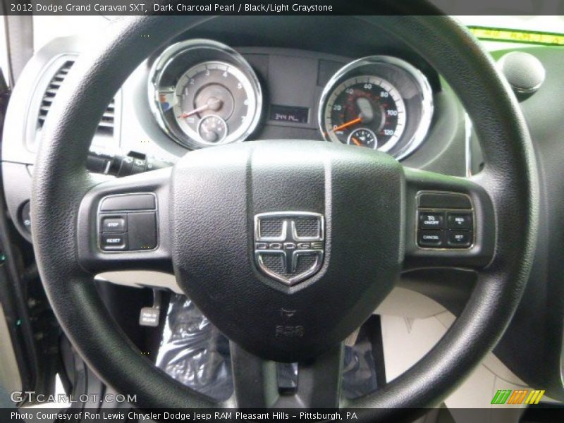 Dark Charcoal Pearl / Black/Light Graystone 2012 Dodge Grand Caravan SXT