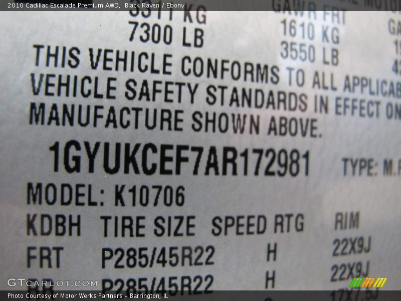 Black Raven / Ebony 2010 Cadillac Escalade Premium AWD