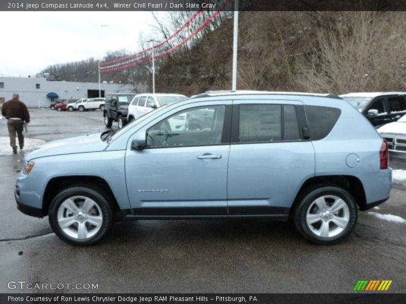 Winter Chill Pearl / Dark Slate Gray 2014 Jeep Compass Latitude 4x4