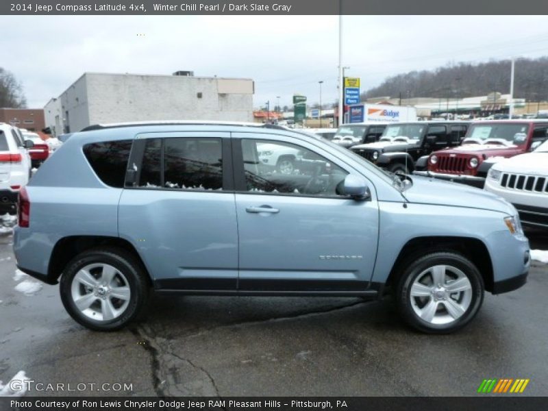 Winter Chill Pearl / Dark Slate Gray 2014 Jeep Compass Latitude 4x4