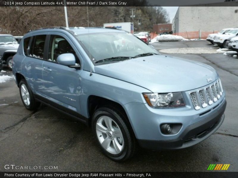 Winter Chill Pearl / Dark Slate Gray 2014 Jeep Compass Latitude 4x4