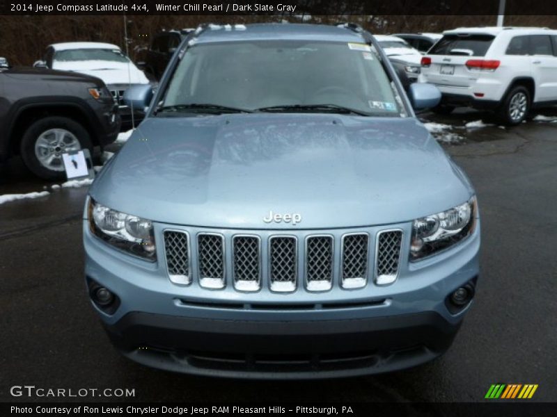 Winter Chill Pearl / Dark Slate Gray 2014 Jeep Compass Latitude 4x4