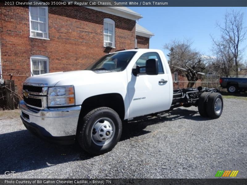 Front 3/4 View of 2013 Silverado 3500HD WT Regular Cab Chassis