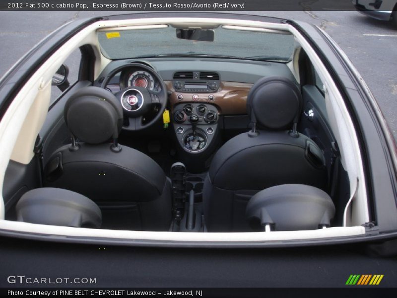Espresso (Brown) / Tessuto Rosso/Avorio (Red/Ivory) 2012 Fiat 500 c cabrio Pop