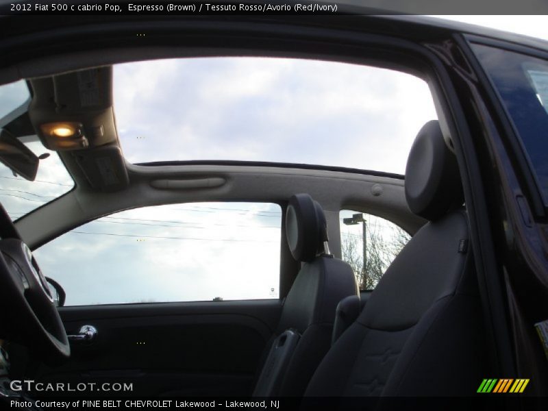 Espresso (Brown) / Tessuto Rosso/Avorio (Red/Ivory) 2012 Fiat 500 c cabrio Pop