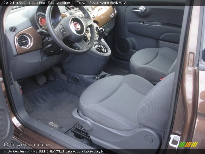 Espresso (Brown) / Tessuto Rosso/Avorio (Red/Ivory) 2012 Fiat 500 c cabrio Pop