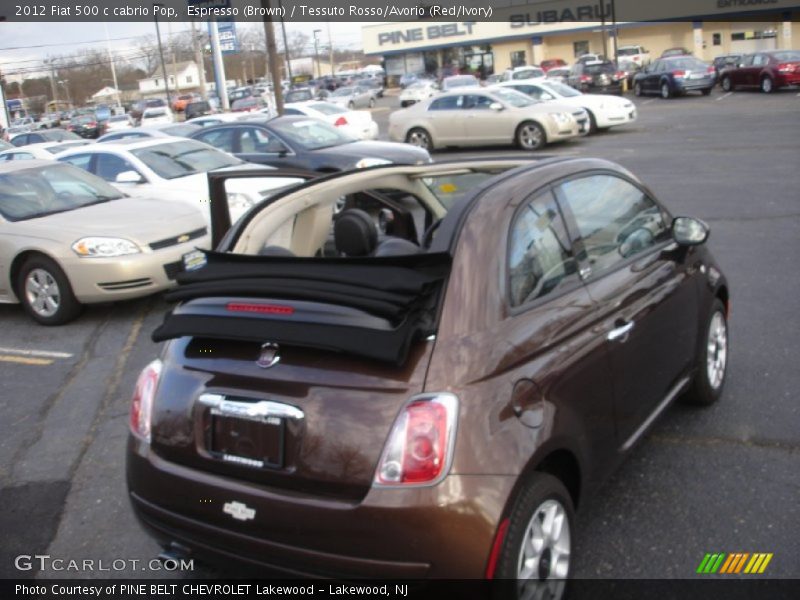 Espresso (Brown) / Tessuto Rosso/Avorio (Red/Ivory) 2012 Fiat 500 c cabrio Pop