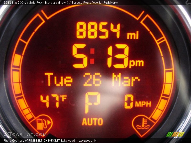 Espresso (Brown) / Tessuto Rosso/Avorio (Red/Ivory) 2012 Fiat 500 c cabrio Pop