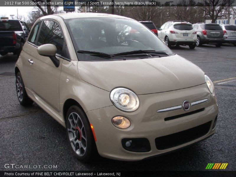 Mocha Latte (Light Brown) / Sport Tessuto Nero/Nero (Black/Black) 2012 Fiat 500 Sport