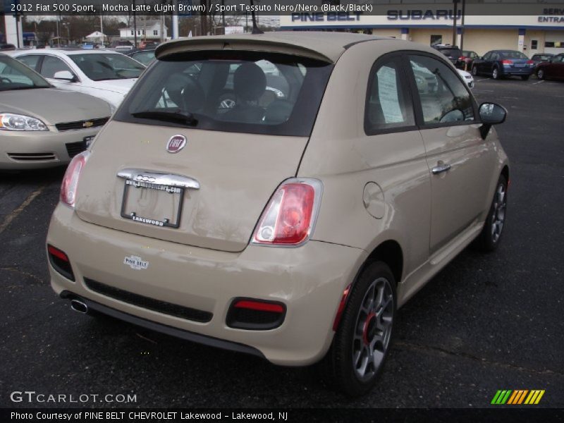 Mocha Latte (Light Brown) / Sport Tessuto Nero/Nero (Black/Black) 2012 Fiat 500 Sport