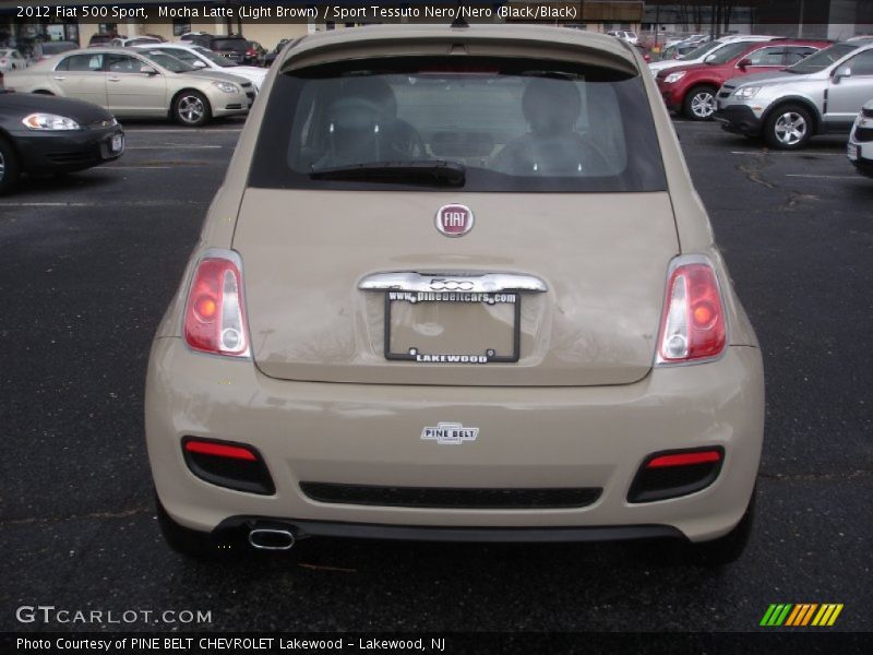 Mocha Latte (Light Brown) / Sport Tessuto Nero/Nero (Black/Black) 2012 Fiat 500 Sport