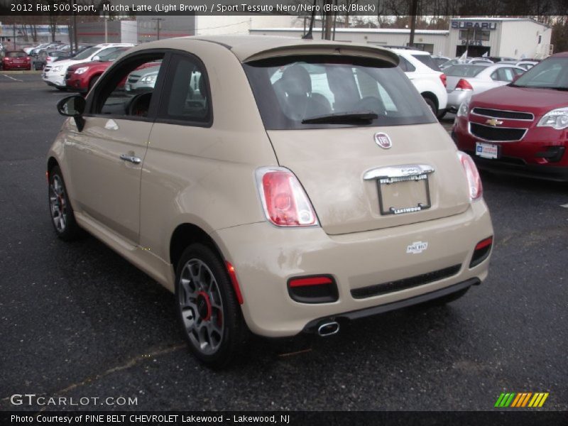 Mocha Latte (Light Brown) / Sport Tessuto Nero/Nero (Black/Black) 2012 Fiat 500 Sport