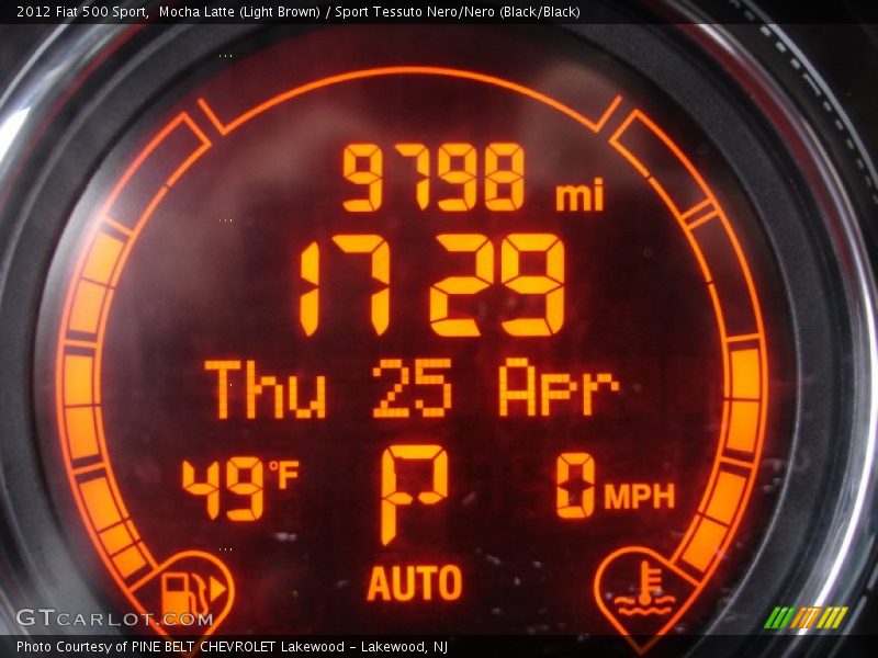 Mocha Latte (Light Brown) / Sport Tessuto Nero/Nero (Black/Black) 2012 Fiat 500 Sport
