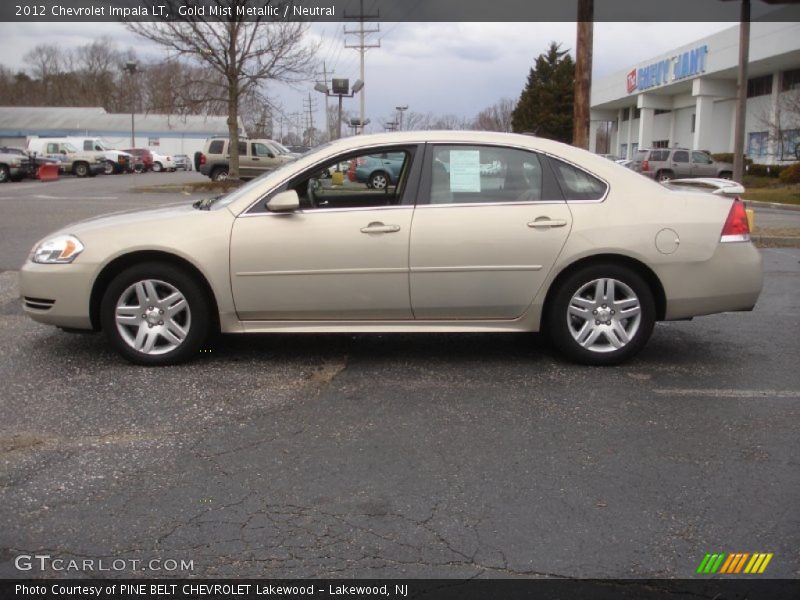 Gold Mist Metallic / Neutral 2012 Chevrolet Impala LT