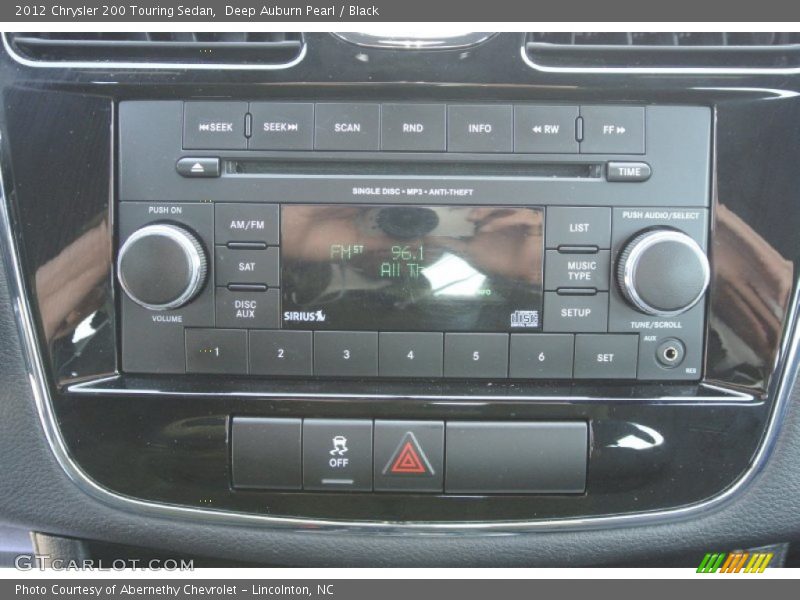 Deep Auburn Pearl / Black 2012 Chrysler 200 Touring Sedan