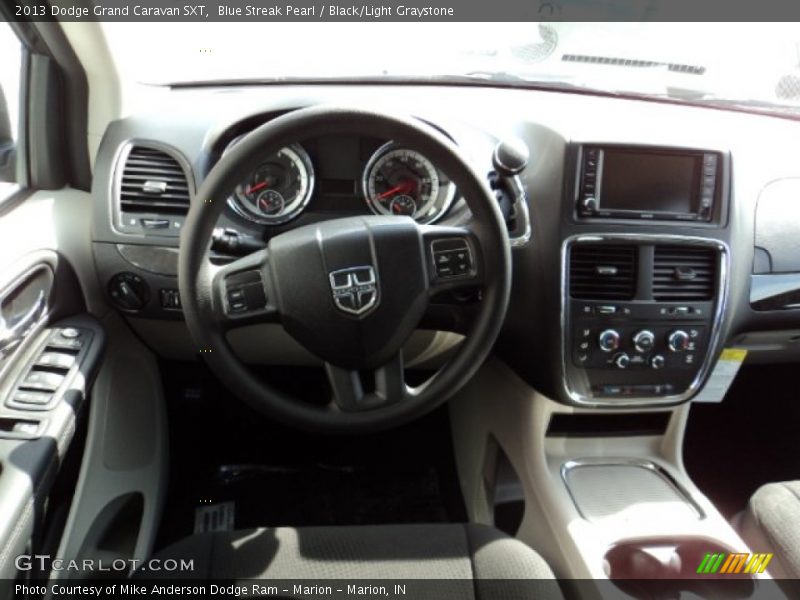 Blue Streak Pearl / Black/Light Graystone 2013 Dodge Grand Caravan SXT