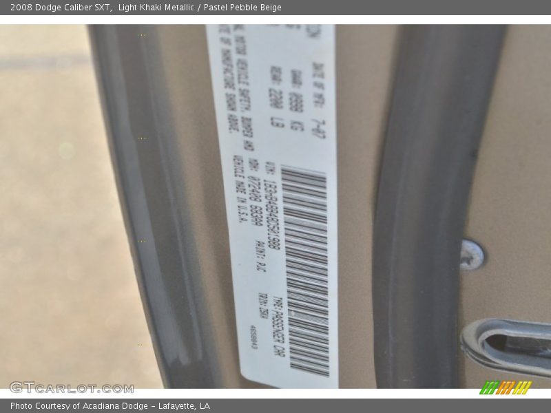 Light Khaki Metallic / Pastel Pebble Beige 2008 Dodge Caliber SXT