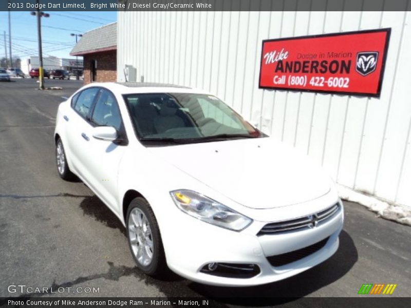 Bright White / Diesel Gray/Ceramic White 2013 Dodge Dart Limited