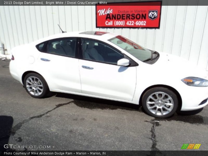 Bright White / Diesel Gray/Ceramic White 2013 Dodge Dart Limited