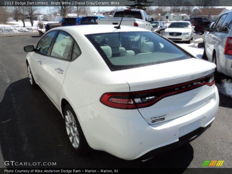 Bright White / Diesel Gray/Ceramic White 2013 Dodge Dart Limited