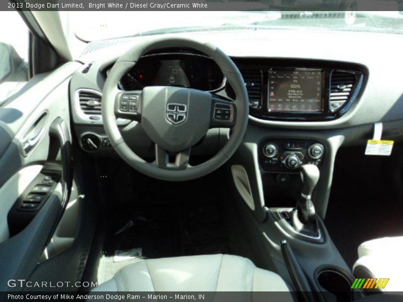 Bright White / Diesel Gray/Ceramic White 2013 Dodge Dart Limited