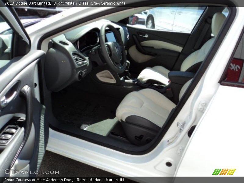 Bright White / Diesel Gray/Ceramic White 2013 Dodge Dart Limited