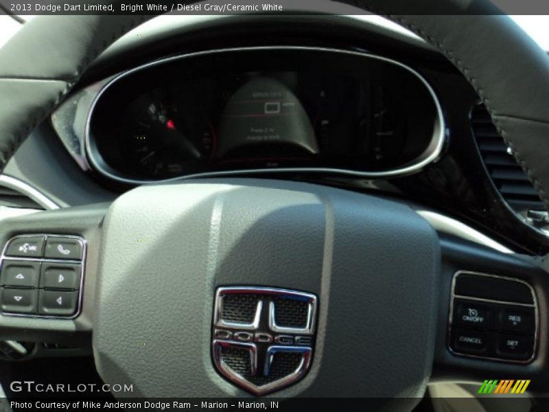 Bright White / Diesel Gray/Ceramic White 2013 Dodge Dart Limited