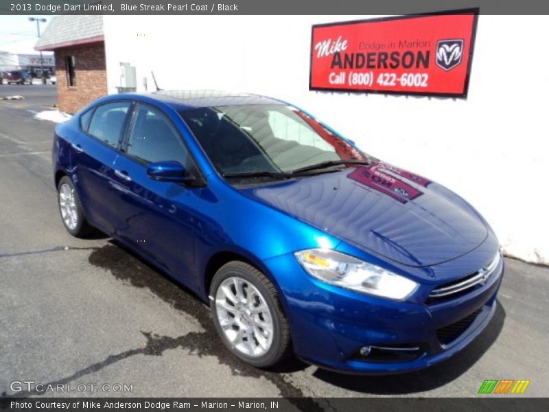 Blue Streak Pearl Coat / Black 2013 Dodge Dart Limited