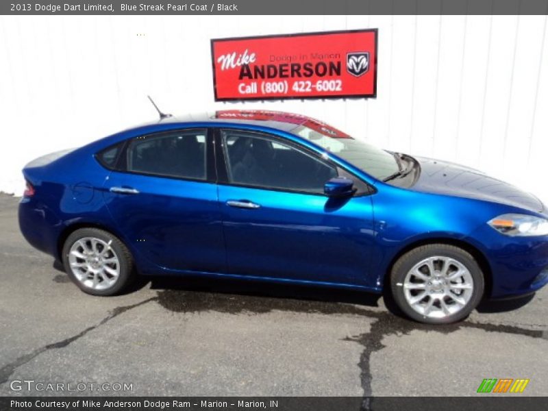 Blue Streak Pearl Coat / Black 2013 Dodge Dart Limited