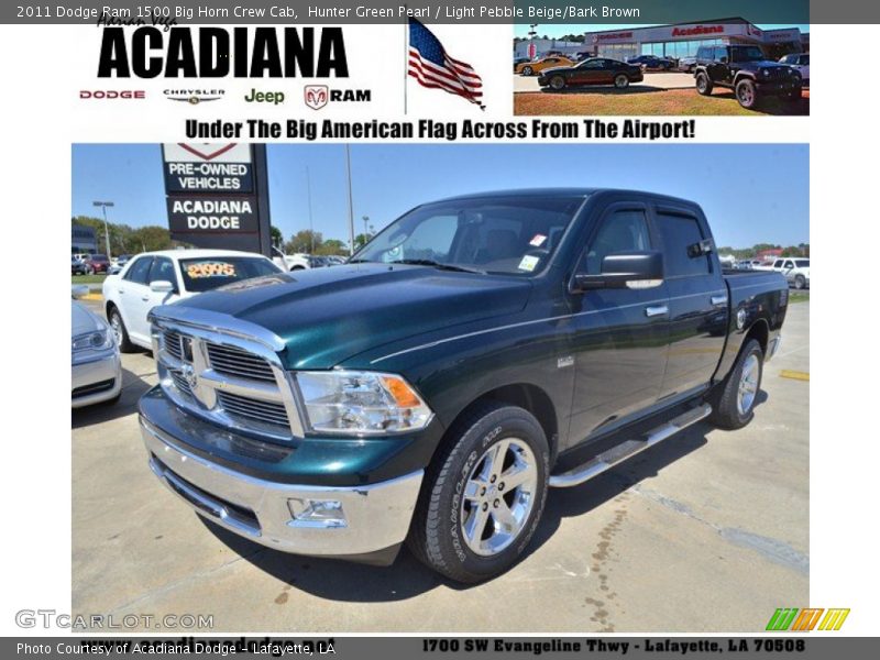 Hunter Green Pearl / Light Pebble Beige/Bark Brown 2011 Dodge Ram 1500 Big Horn Crew Cab